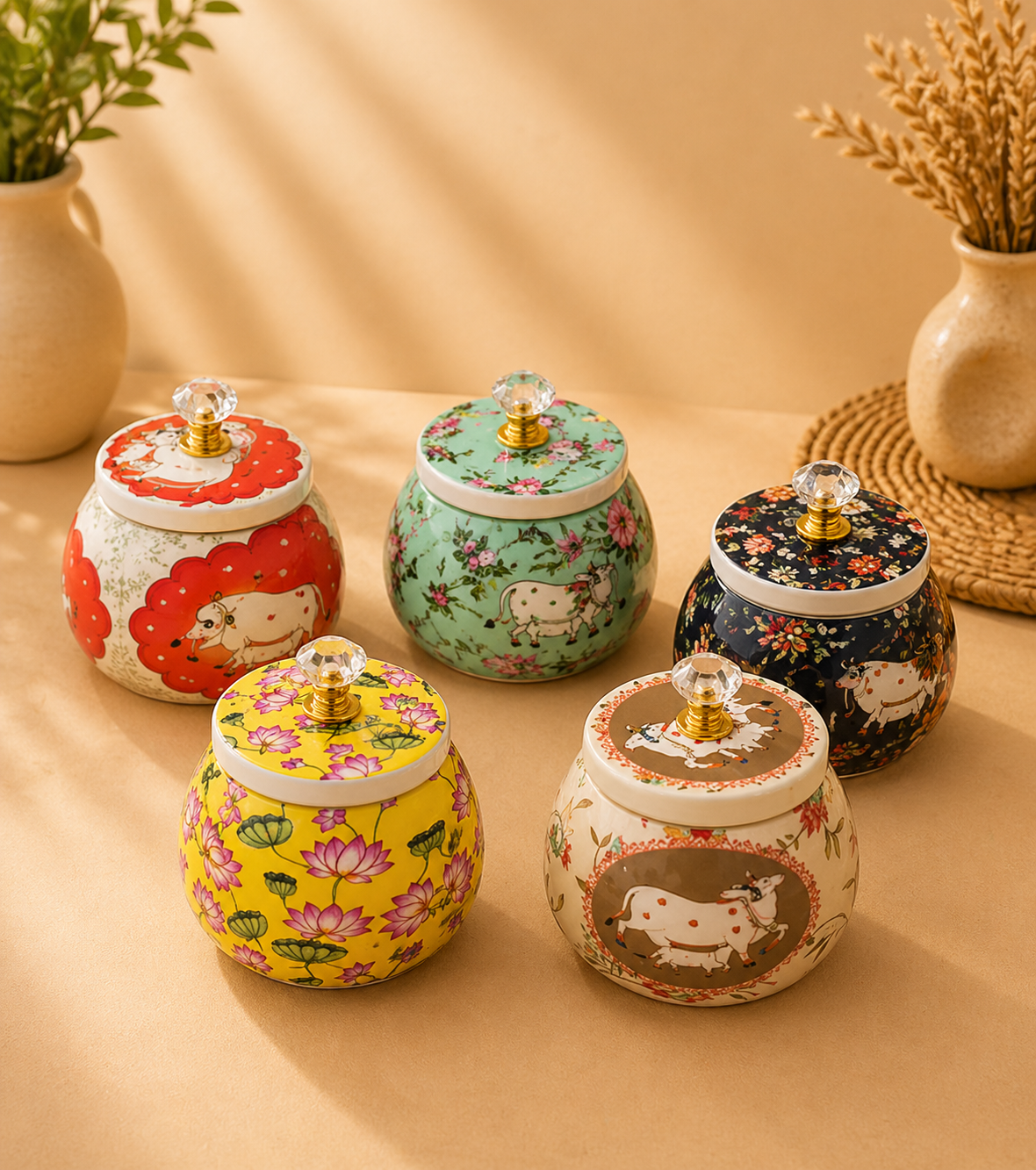 Pichwai Jar premium return gift