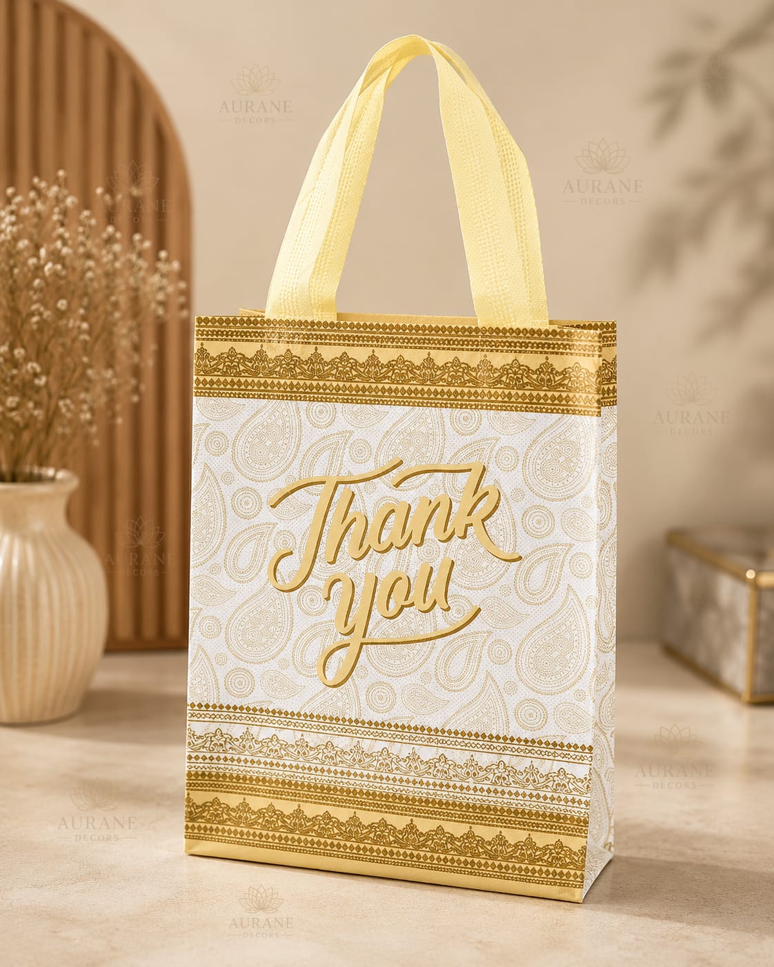 Golden Paisley Thank You Bag premium return gift